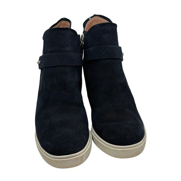 Paolo | Shoes | Linea Paolo Women Wynda Block Heel Pointy Toe Navy Suede Size 7 - Picture 2 of 6